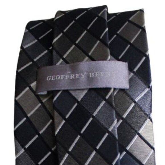 Geoffrey Beene Silk Tie-Taupe, Gold Beige, Grey & Black ⚡️ 3 for $55⚡️ - Picture 2 of 6